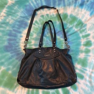 Coach turquoise Ashley Leather Carryall Purse #64
